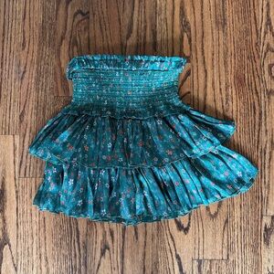 The Reset Green Floral Mini Skirt